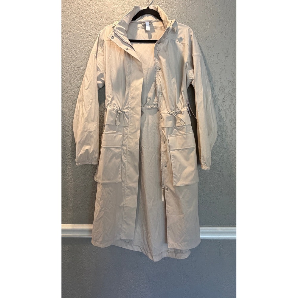 Zella Grey Moonbeam Hooded Longline Parka Jacket XS NR495150MI NEW